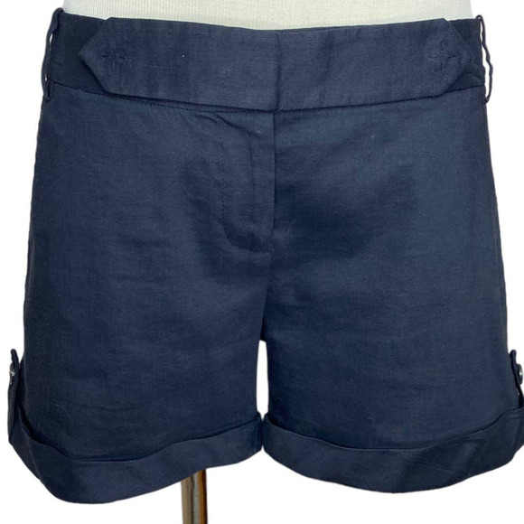 Elie Tahari Pants - Elie Tahari Navy Linen/Rayon 4" Dressy Shorts Size 2/4